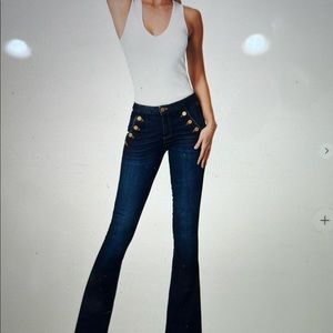 NWT Ramy Brook High -Rise Flare Jean. Color Dark Rinse / inseam is 32 inches